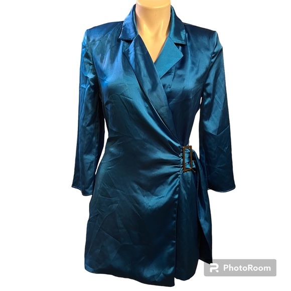 Zara blue satin effects wrap style romper - Picture 1 of 11